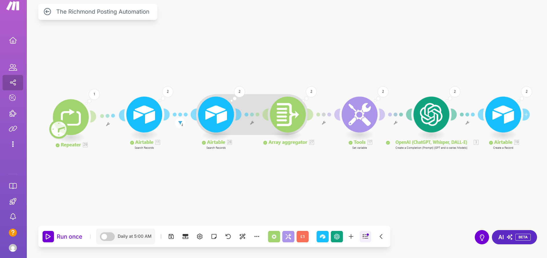 Social media posting automation workflow